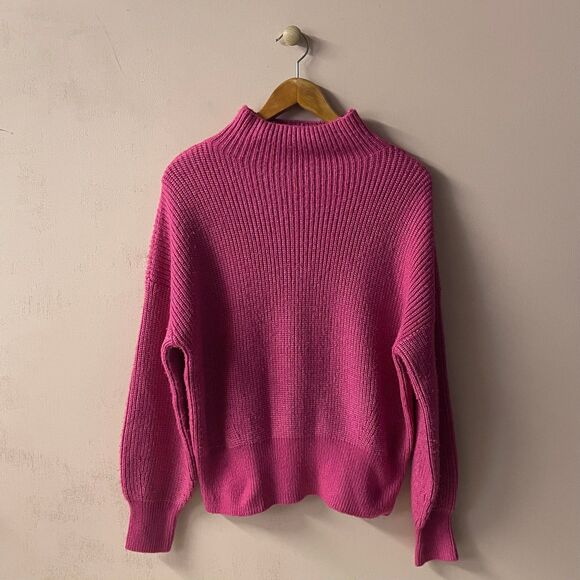 Rachel Zoe Hot Pink Knit Mock Neck Sweater GUC Size M - Picture 9 of 12